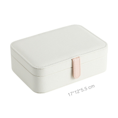 Simple Portable Luxury PU Leather Travel Jewelry Box With Mirror / Boîte de stockage de bijoux