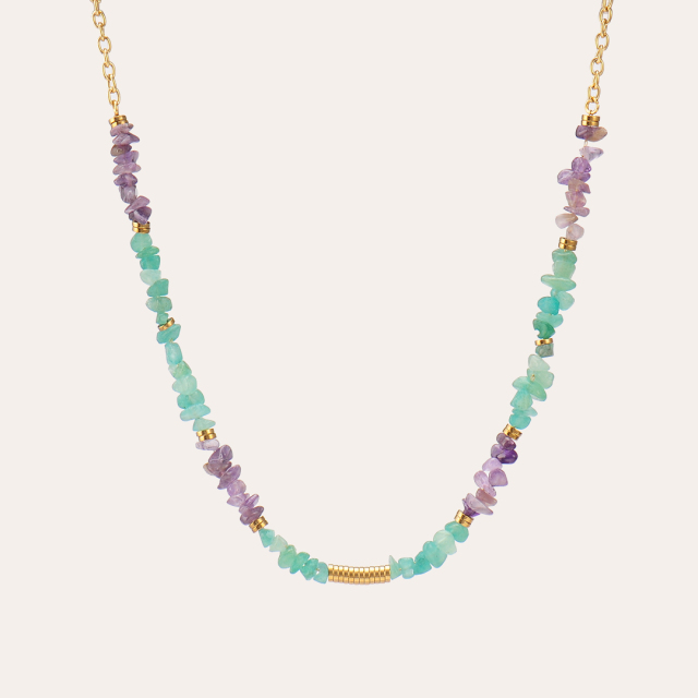 Pre-order semi precious stone beaded necklace for Summer Collection