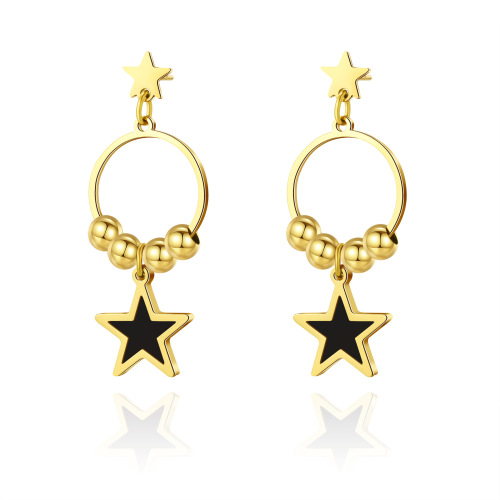 Retro Pentagram pendant STAINLESS STEEL STUD EARRINGS / Boucle d'oreilles en acier inoxydable