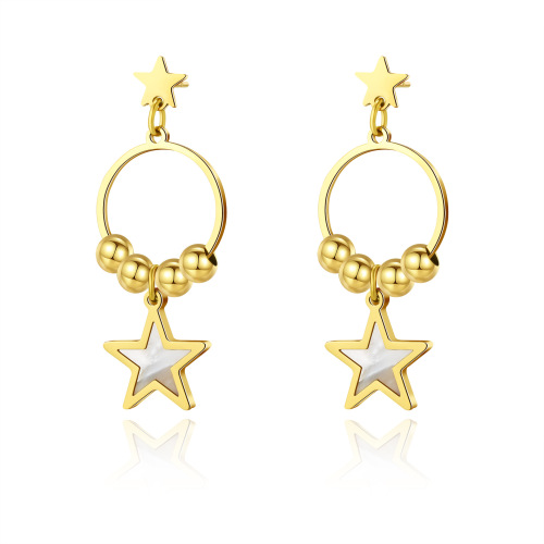 Retro Pentagram pendant STAINLESS STEEL STUD EARRINGS / Boucle d'oreilles en acier inoxydable