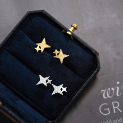 Simple Star STAINLESS STEEL STUD EARRINGS / Boucle d'oreilles en acier inoxydable