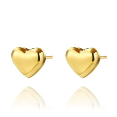 Simple Love-shaped STAINLESS STEEL STUD EARRINGS / Boucle d'oreilles en acier inoxydable