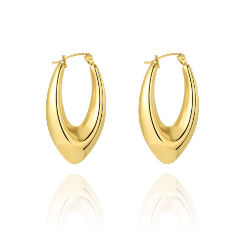 Fashion U-Shaped STAINLESS STEEL HOOP EARRINGS / Boucle d'oreilles en acier inoxydable