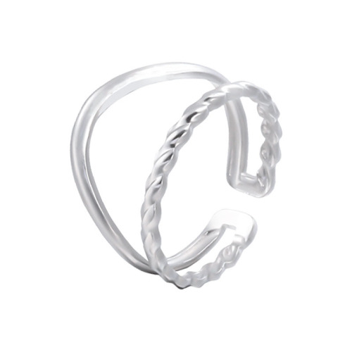 Simple Double Layer Stainless Steel Opening ring / Bague réglable en acier inoxydable