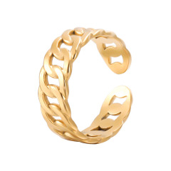 Wholesale 18K Gold Plating Chain Link Stainless Steel Adjustable ring / Bague réglable en acier inoxydable