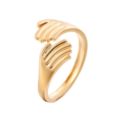 Innovative Hug Hands Stainless Steel Adjustable Opening ring / Bague réglable en acier inoxydable