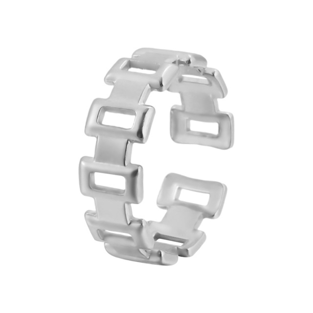 Fashion Punk Hollow Chain Stainless Steel Opening Adjustable ring / Bague réglable en acier inoxydable
