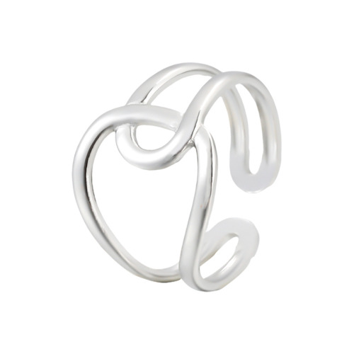 Simple Hollow Out Chain Stainless Steel Opening Adjustable ring / Bague réglable en acier inoxydable