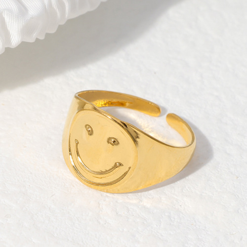 Cute Stainless Steel Adjustable Smiley Face opening ring / Bague réglable en acier inoxydable