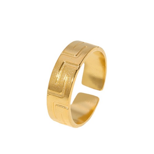 18k Gold Stainless Steel Polished Opening Greek Key Toe Ring / Bague ouverte en acier inoxydable