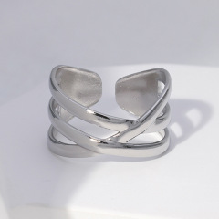 Creative Stainless Steel Multi-layer Weaving Adjustable Ring / Bague réglable en acier inoxydable