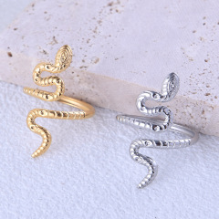 Exaggerated Personality Serpent Stainless Steel Opening Ring / Bague ouverte en acier inoxydable