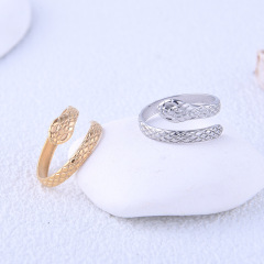 Elegant Snake Shape 316l Stainless Steel Jewelry Opening Ring