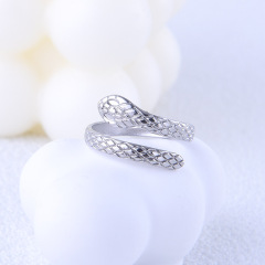 Elegant Snake Shape 316l Stainless Steel Jewelry Opening Ring