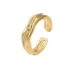 High Quality Stainless Steel Jewelry Wholesale Irregular Wave Open ring