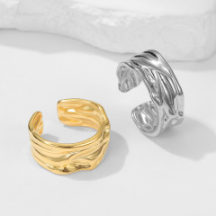 Minimalist Fashion Wholesale Stainless Steel Irregular Geometry Open rings Jewelry