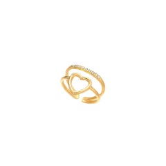 Stainless Steel 316L Jewelry Loving Heart Infinity Open Ring