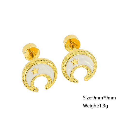 JY1364   18K Gold Plated Staineles Steel Enamel Color  Earrings