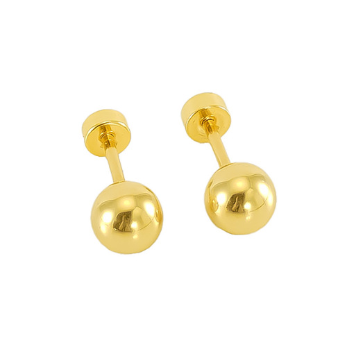 Simple and Elegant Gold Ball Stainless steel Stud Earrings