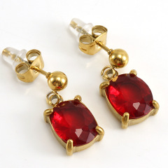 JY 366  Fashion 18k Gold   Stainless Steel Stud Zirconia Earrings