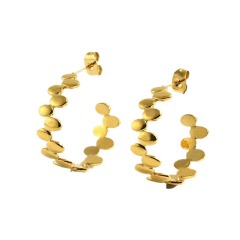316L Stainless Steel J-Hoops Earrings with Irregular Dots