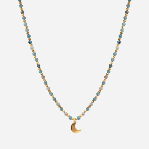 *Pre-order*  wholesale crescent moon african turquoise beaded necklace