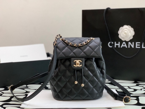 Import leather boutique grade Chanel backpack 