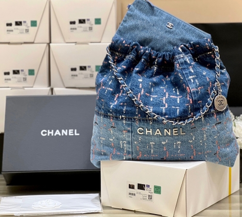 (cc) Chanel denim Garbage bag medium