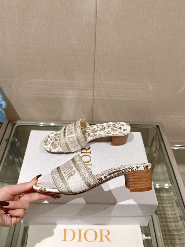 Dior high heel slippers