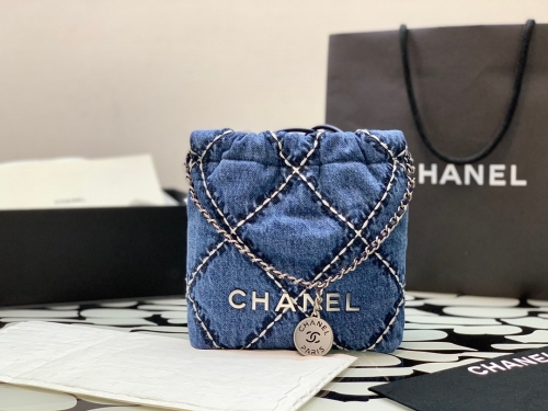 Boutique grade Import Chanel 24 Denim Garbage Bag mini