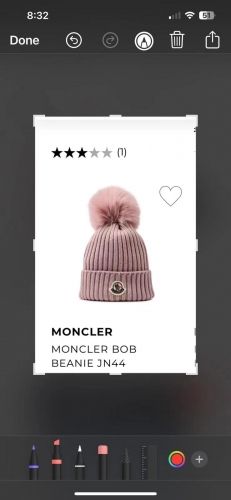 moncler 冷帽粉色