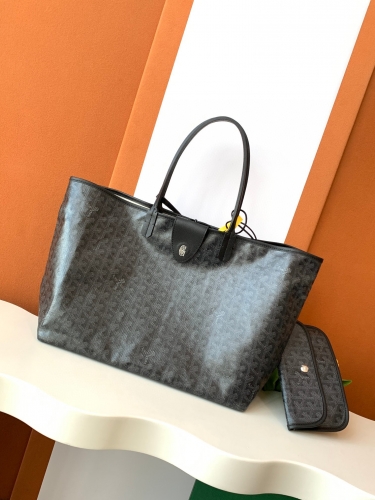 Top grade Goyard Jet black tote bag