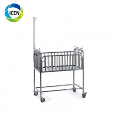 IN-606 Hospital Height Adjustable Baby Cot Newborn Baby Trolley Medical Child Bed Portable Infant Bed
