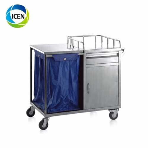 IN-681 Hot Selling Smoothly Move Medical Trolley Cart Hospital Used Stainless Steel Cart