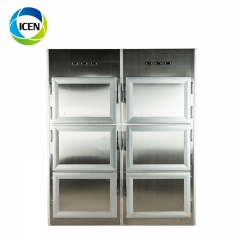 IN-U018 Medical Hospital 6 bodies 304 Stainless steel Corpse refrigerator mortuary refrigerator