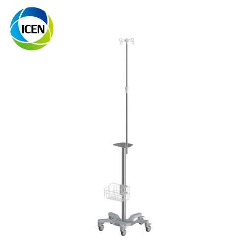 IN-C hospital furniture manual lifter post medical monitor trolley cart