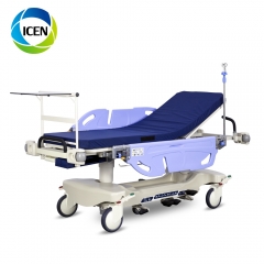 IN-R800A medical manual icu patient transfer adjustable aluminum trolley stretcher