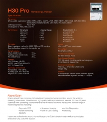 H30pro Ec-throughput Testing Capabilities Wbc 3-part Blood Cell Counters Automated Hematology Analyzer Edan H30 Pro