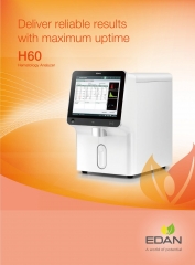 H60 Ec-throughput Testing Capabilities Wbc 5-part Blood Cell Counters Automated Hematology Analyzer Edan H60 Vet