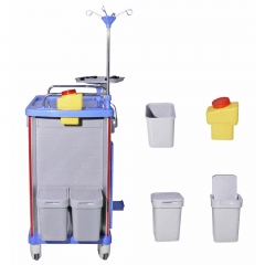 IN-75001B Emergency Cart Stainless Steel Medical Trolley Abs With Plastic And Metal Materials For Clinics Hospitals