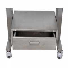 IN-PL02 Pet Surgery Equipment Cart 304 Stainless Steel Veterinary Instrument Trolley Heavy Duty Mobile Workstation
