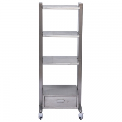 IN-PL02 Pet Surgery Equipment Cart 304 Stainless Steel Veterinary Instrument Trolley Heavy Duty Mobile Workstation