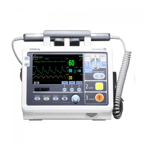 Mindray BeneHeart D3 Medical Defibrillator 7" Display Manual AED Pacing Multi-Parameter Monitoring