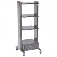 IN-PL02 Animal Clinic Medical Trolley Stainless Steel 3 Shelf Veterinary Cart Mobile Instrument Table with Brake Wheels
