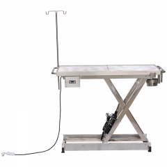 IN-P001 Electric Lift Veterinary Table, Stainless Steel Top with Surgical Tray, Thermostat Heating, Clinic Essential