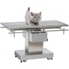 IN-P003 All-in-One Electric Pet Operating Table with Stainless Steel Top, Infusion Pole & Waste Outlet for Clinic