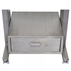 IN-PL02 Veterinary Utility Trolley 304 Stainless Steel Treatment Cart for Pet Hospital with Drawers Silent Casters