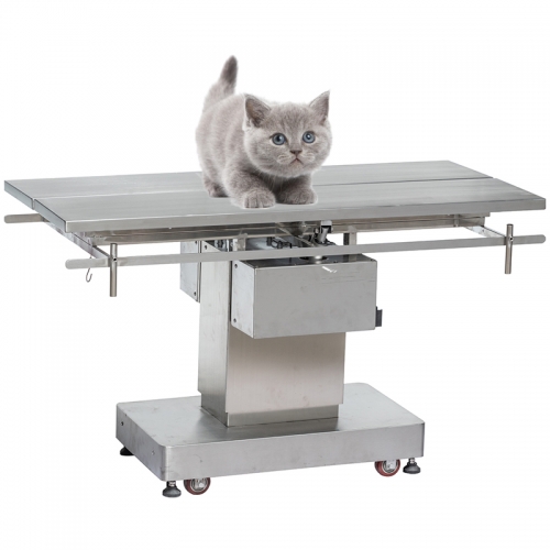 IN-P003 Electric Veterinary Operating Table with Oblique Lift Bracket, Smooth Lifting & Dual 45° Motorized Tilt