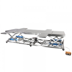 IN-P005 Hydraulic Vet Surgery Table 1500kg Heavy Duty Electrical Lift Foot Pedal Control Stainless Steel Tray Wheels