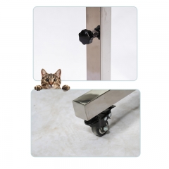 IN-PL03 Veterinary Treatment Trolley Stainless Steel Instrument Cart for Pet Hospital Mobile Workstation with Brakes